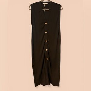 ZARA BLACK BUTTON DRESS
